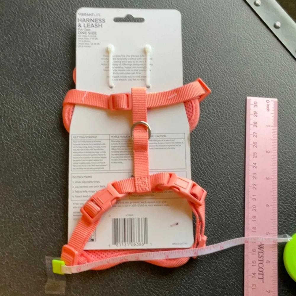 Vibrant Pink Cat Harness & Leash